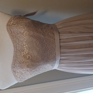 Brown strapless bridesmaid dress